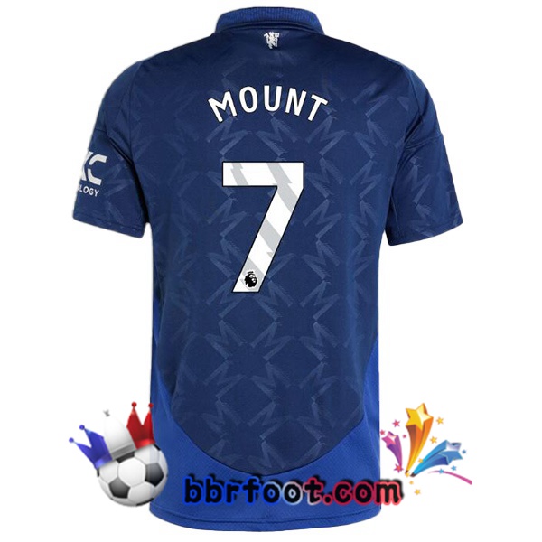 Maillot Foot Manchester United (Mount 7) Exterieur Bleu 2024/2025