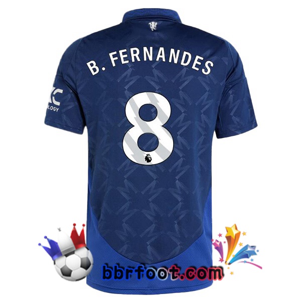 Maillot Foot Manchester United (B.Fernandes 8) Exterieur Bleu 2024/2025