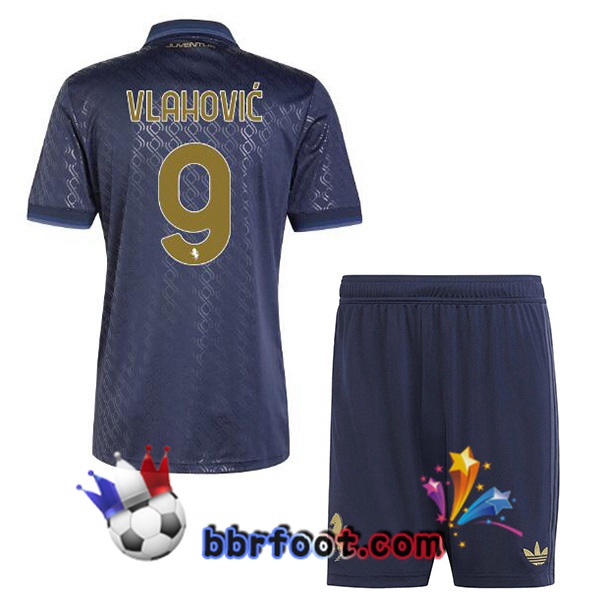 Maillot Foot Juventus (VLAHOVIĆ 9) Enfant Third Bleu Royal 2024/2025