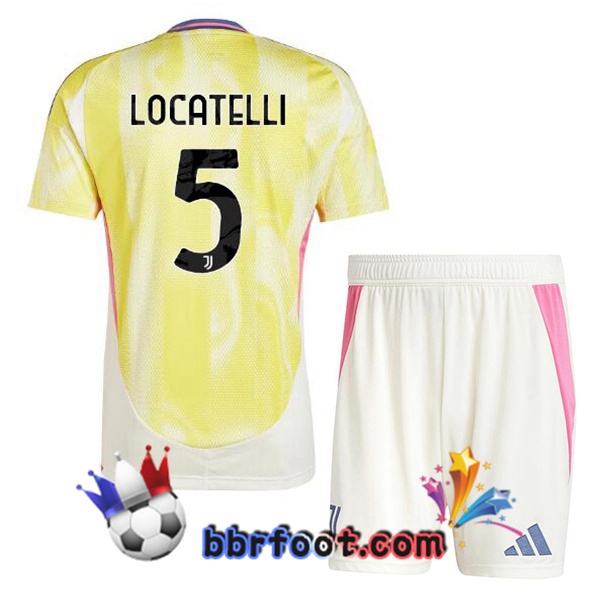 Maillot Foot Juventus (LOCATELLI 5) Enfant Exterieur Jaune 2024/2025