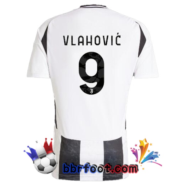 Maillot Foot Juventus (VLAHOVIĆ 9) Domicile Noir Blanc 2024/2025