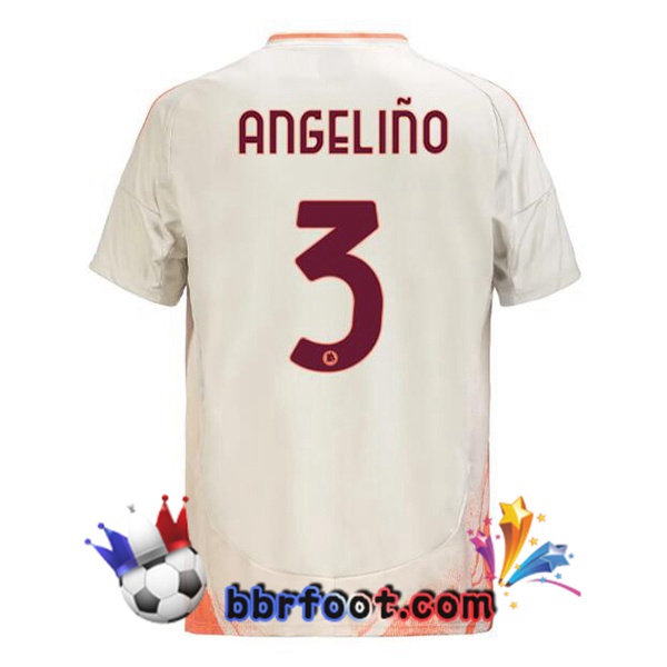 Maillot Foot AS Roma (ANGELIÑO 3) Exterieur Blanc 2024/2025