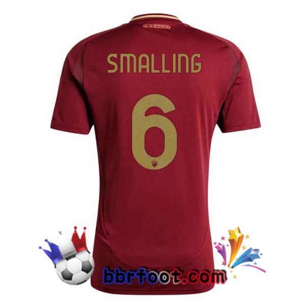 Maillot Foot AS Roma (SMALLING 6) Domicile Rouge 2024/2025