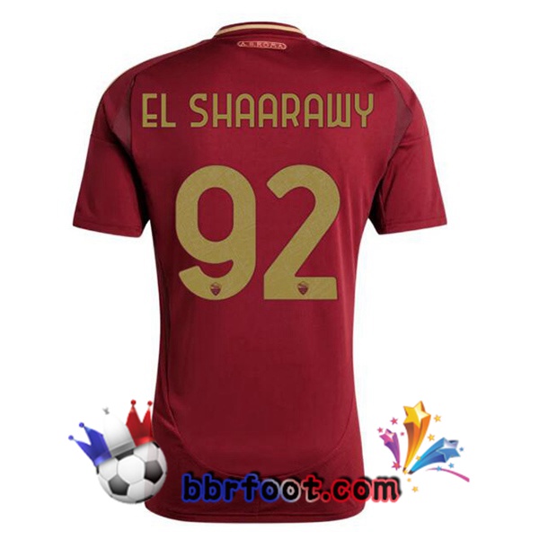 Maillot Foot AS Roma (EL SHAARAWY 92) Domicile Rouge 2024/2025 Maillot Foot AS Roma (EL SHAARAWY 92) Domicile Rouge 2024/2025