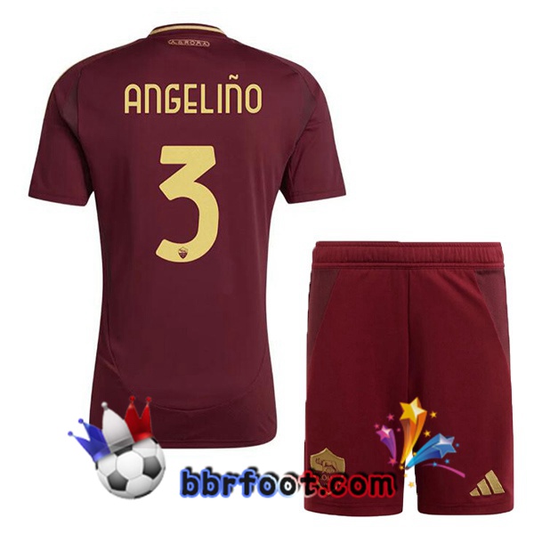 Maillot Foot AS Roma (ANGELIÑO 3) Enfant Domicile Rouge 2024/2025