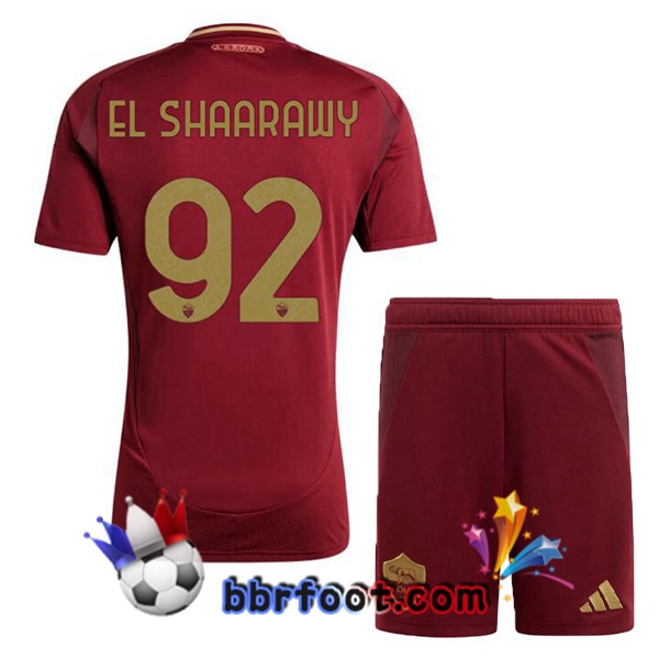 Maillot Foot AS Roma (EL SHAARAWY 92) Enfant Domicile Rouge 2024/2025