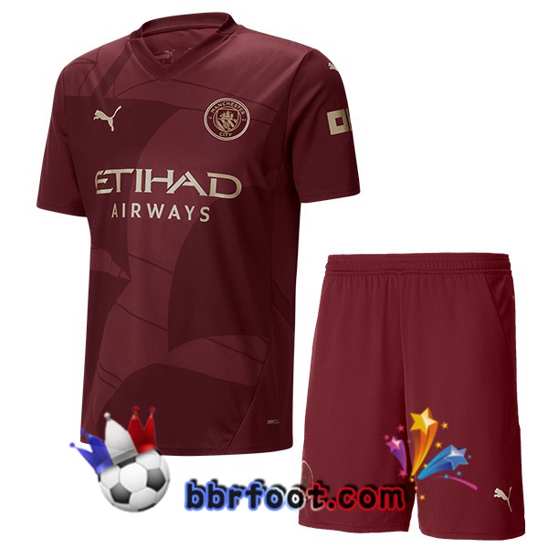 Maillot Foot Manchester City Enfant Third Marron 2024/2025 Maillot Foot Manchester City Enfant Third Marron 2024/2025