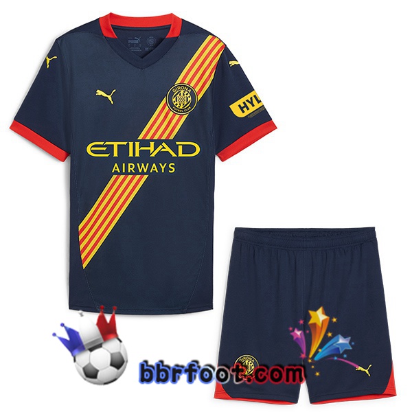 Maillot Foot Girona Enfant Exterieur Bleu Royal 2024/2025