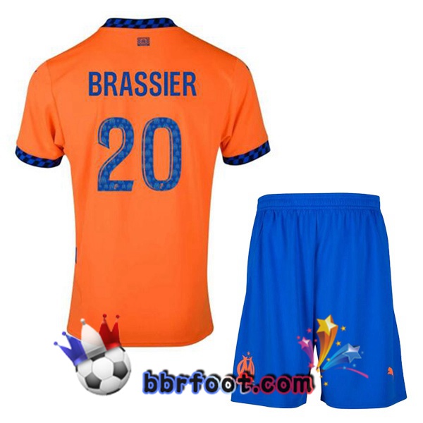 Maillot Foot Marseille OM (BRASSIER 20) Enfant Third Orange 2024/2025