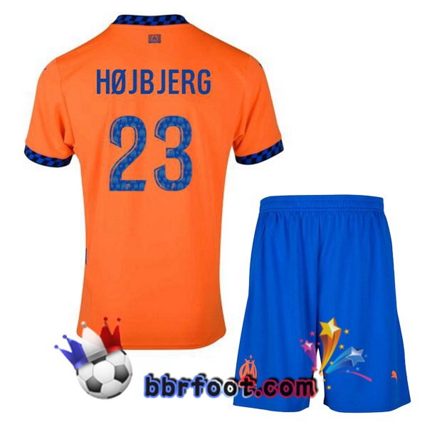 Maillot Foot Marseille OM (HØJBJERG 23) Enfant Third Orange 2024/2025