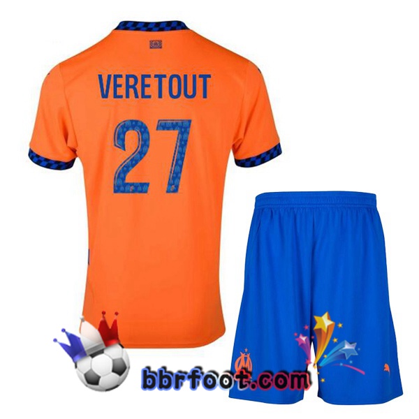 Maillot Foot Marseille OM (VERETOUT 27) Enfant Third Orange 2024/2025