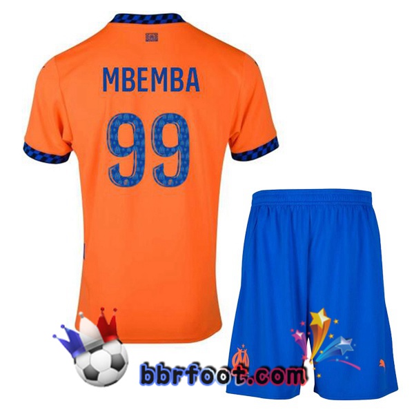 Maillot Foot Marseille OM (MBEMBA 99) Enfant Third Orange 2024/2025