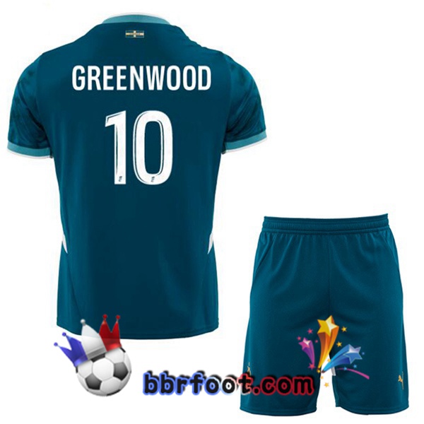Maillot Foot Marseille OM (GREENWOOD 10) Enfant Exterieur Bleu 2024/2025