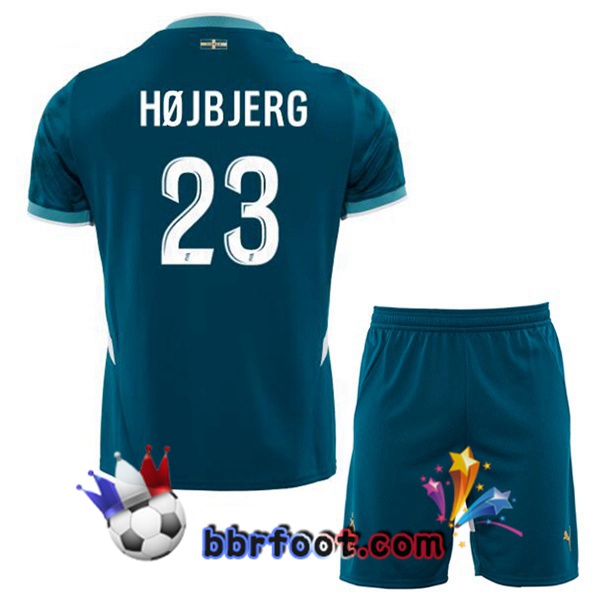 Maillot Foot Marseille OM (HØJBJERG 23) Enfant Exterieur Bleu 2024/2025