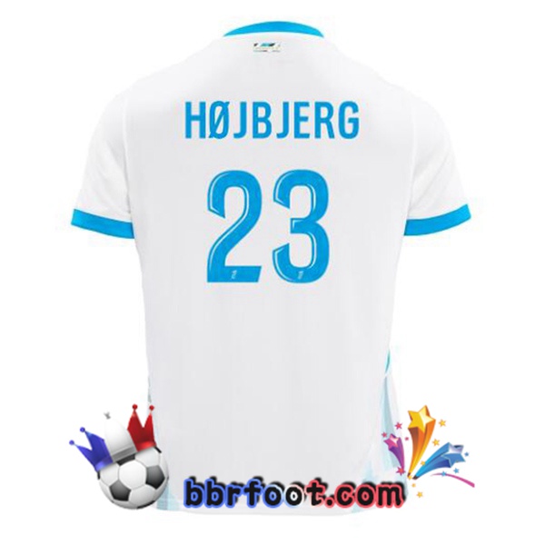 Maillot Foot Marseille OM (HØJBJERG 23) Domicile Blanc 2024/2025