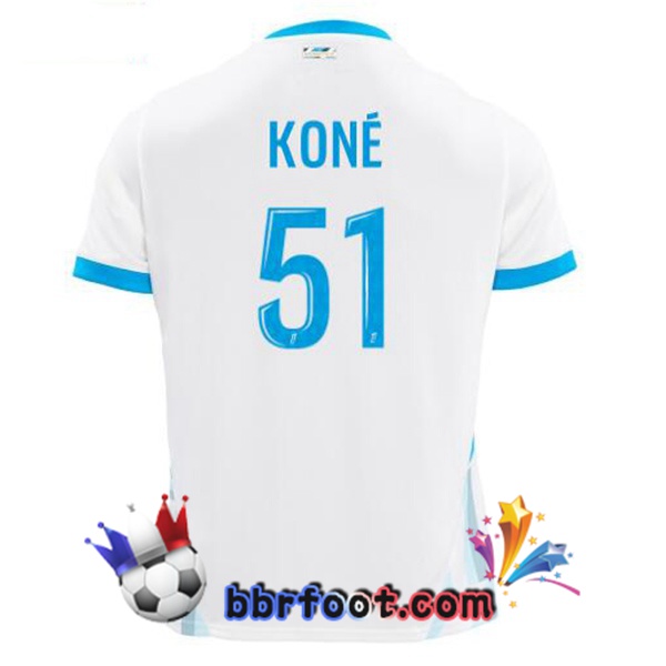 Maillot Foot Marseille OM (KONÉ 51) Domicile Blanc 2024/2025