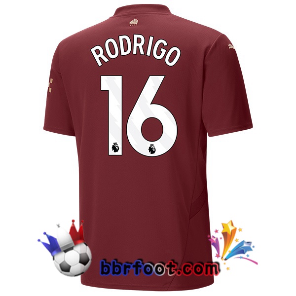 Maillot Foot Manchester City (Rodrigo 16) Third Marron 2024/2025