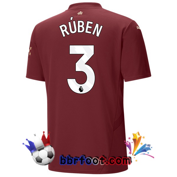 Maillot Foot Manchester City (Ruben Dias 3) Third Marron 2024/2025