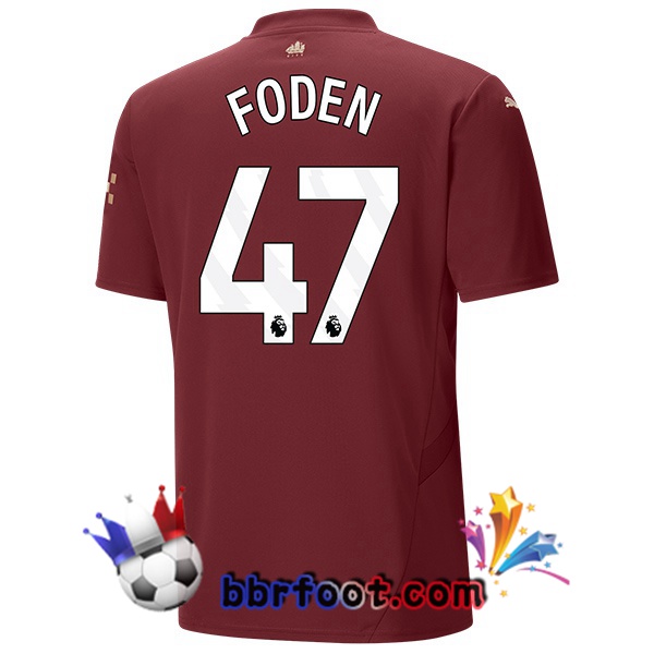 Maillot Foot Manchester City (Phil Foden 47) Third Marron 2024/2025