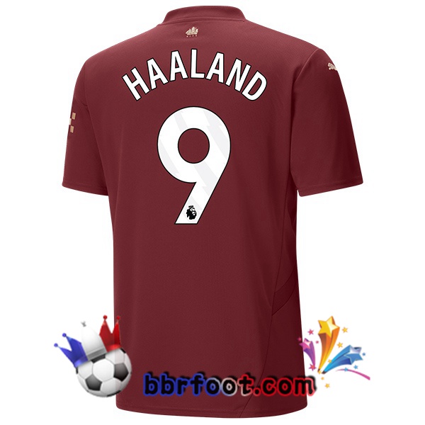 Maillot Foot Manchester City (Erling Haaland 9) Third Marron 2024/2025