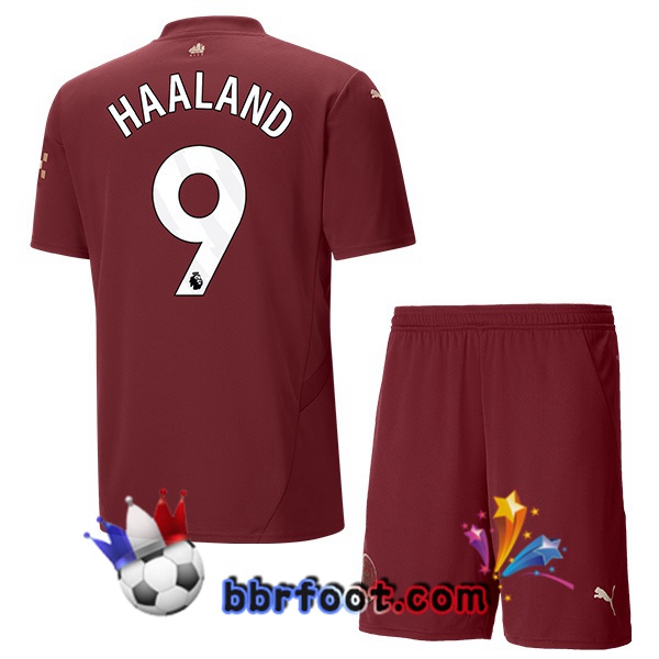 Maillot Foot Manchester City (Erling Haaland 9) Enfant Third Marron 2024/2025