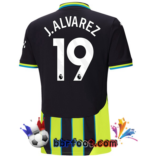 Maillot Foot Manchester City (Julián Álvarez 19) Exterieur Vert Noir 2024/2025