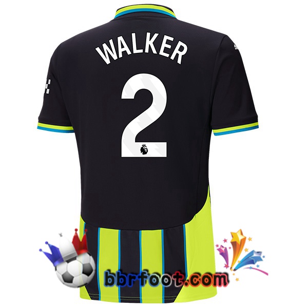 Maillot Foot Manchester City (Kyle Walker 2) Exterieur Vert Noir 2024/2025