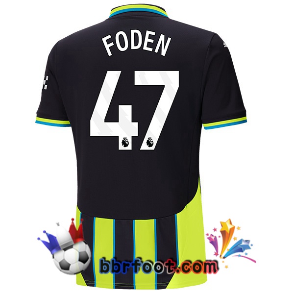 Maillot Foot Manchester City (Phil Foden 47) Exterieur Vert Noir 2024/2025