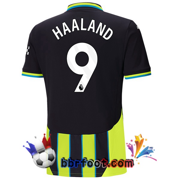 Maillot Foot Manchester City (Erling Haaland 9) Exterieur Vert Noir 2024/2025