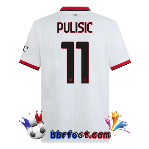 Maillot Foot AC Milan (Pulisic 11) Exterieur Blanc 2024/2025