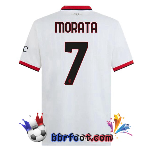 Maillot Foot AC Milan (Morata 7) Exterieur Blanc 2024/2025