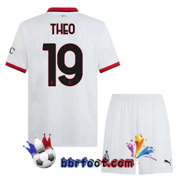 Maillot Foot AC Milan (THEO 19) Enfant Exterieur Blanc 2024/2025