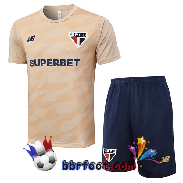 Ensemble Training T-Shirts Sao Paulo FC + Shorts Jaune 2024/2025