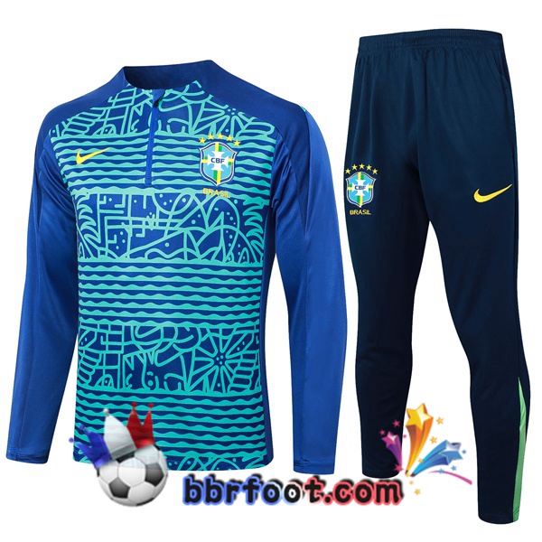 Survetement Foot Bresil Bleu 2024/2025