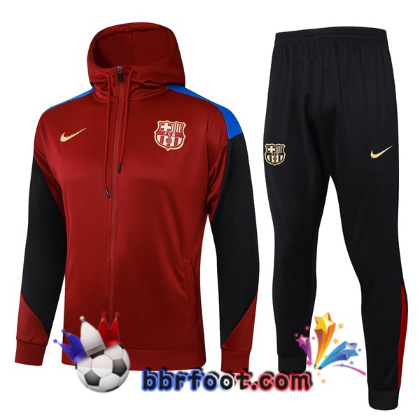Survetement Foot - Sweat A Capuche FC Barcelone Rouge 2024/2025