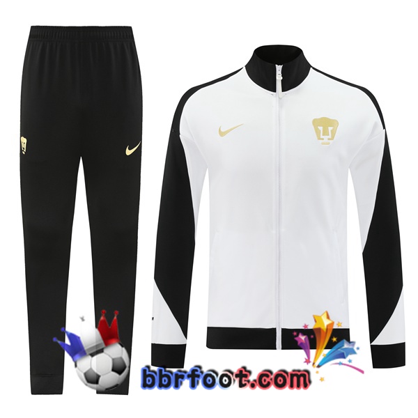 Survetement Foot - Veste Pumas UNAM Blanc 2024/2025