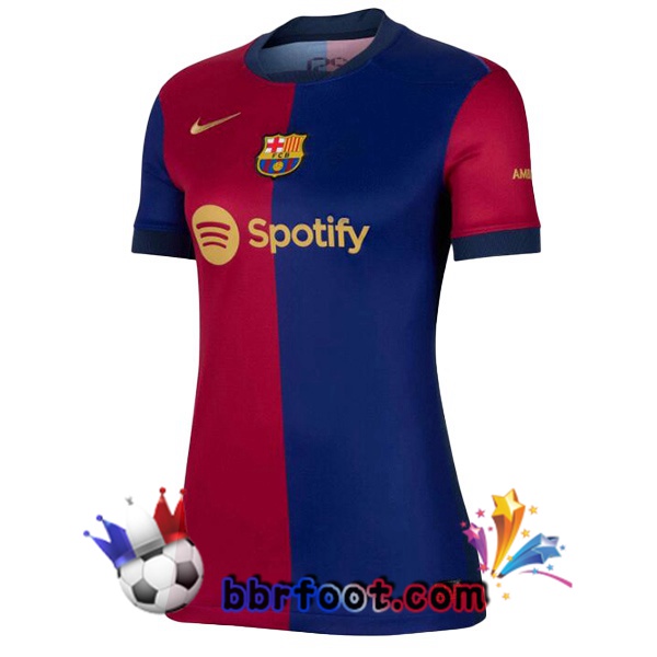 Maillot Foot FC Barcelone Femme Domicile Spotify Bleu Rouge 2024/2025