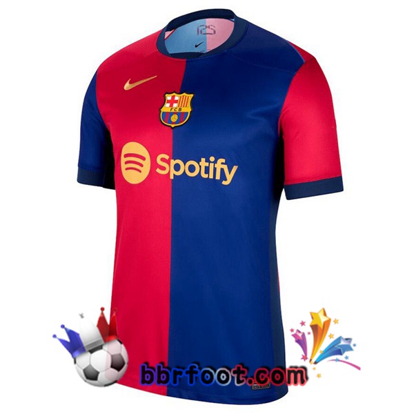 Maillot Foot FC Barcelone Domicile Spotify Bleu Rouge 2024/2025