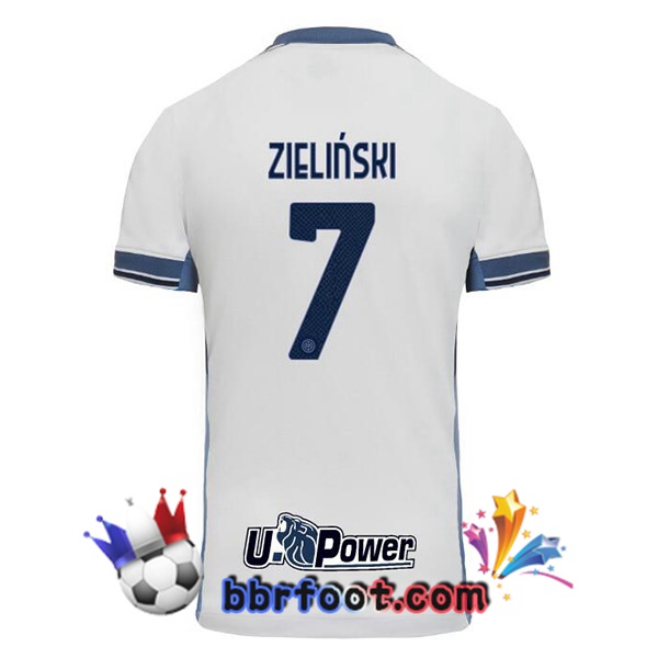 Maillot Foot Inter Milan (ZIELIŃSKI 7) Exterieur Blanc 2024/2025