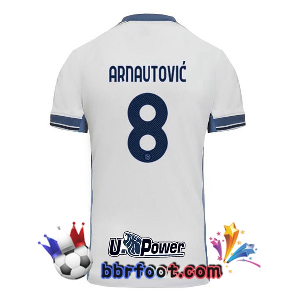 Maillot Foot Inter Milan (ARNAUTOVIĆ 8) Exterieur Blanc 2024/2025