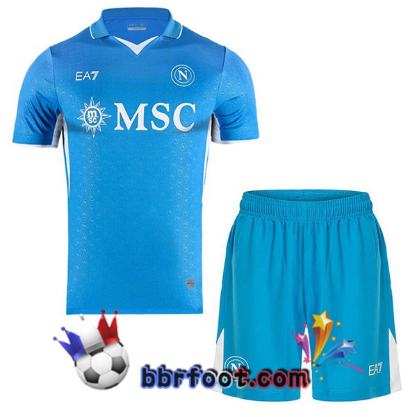Maillot Foot SSC Naples Enfant Domicile Bleu 2024/2025