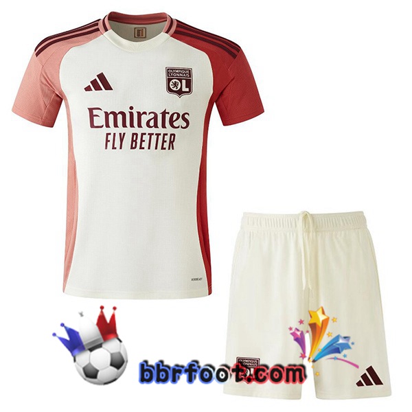 Maillot Foot Lyon OL Enfant Third Jaune Rouge 2024/2025