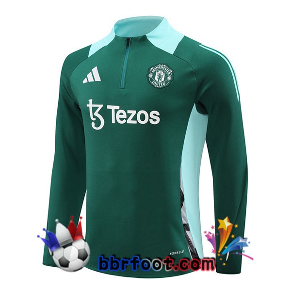 Sweatshirts Homme Manchester United Vert 2024/2025 Sweatshirts Homme Manchester United Vert 2024/2025
