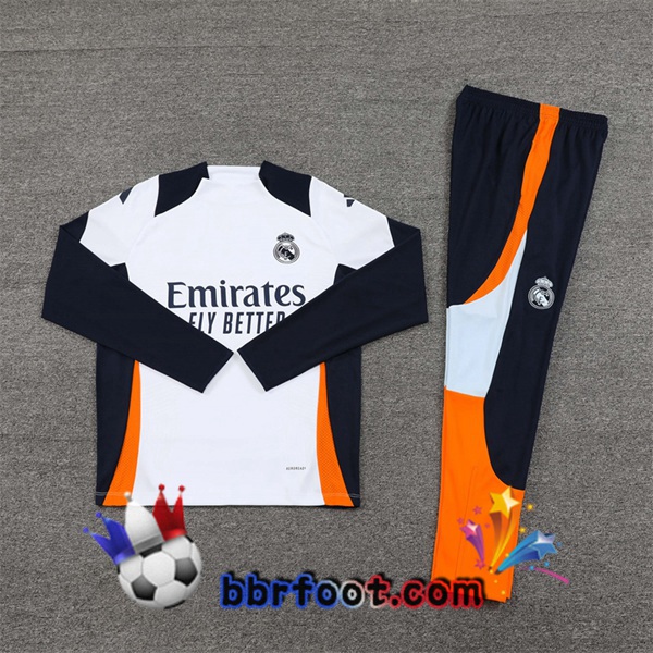 Survetement Foot Real Madrid Blanc Jaune 2024/2025
