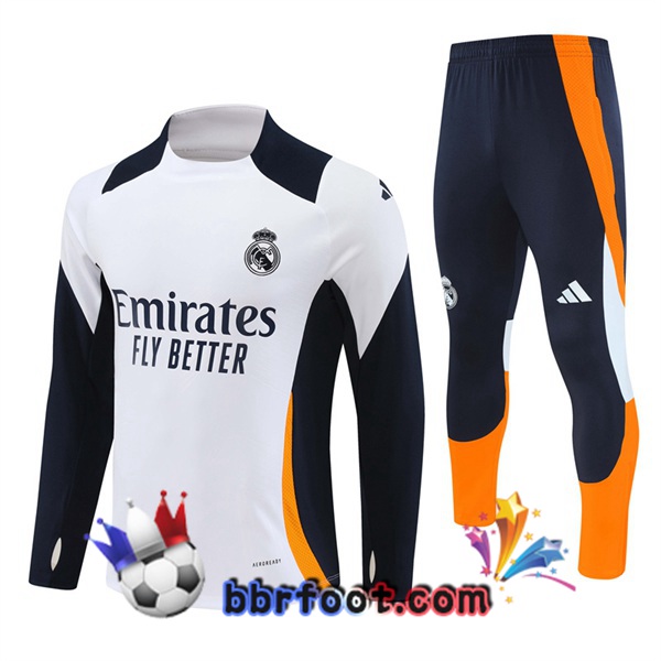 Survetement Foot Real Madrid Blanc Jaune 2024/2025