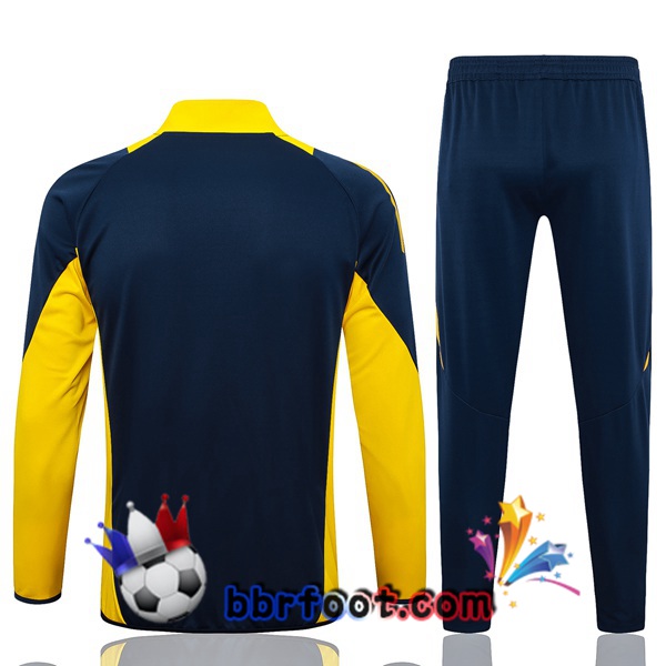 Survetement Foot - Veste Real Madrid Bleu Royal Jaune 2024/2025