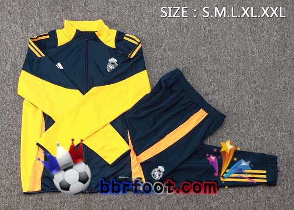 Survetement Foot - Veste Real Madrid Bleu Royal Jaune 2024/2025