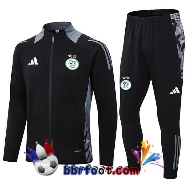 Survetement Foot - Veste Algerie Noir 2024/2025