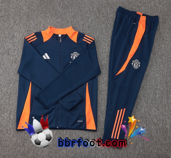 Survetement Foot - Veste Manchester United Bleu Royal 2024/2025