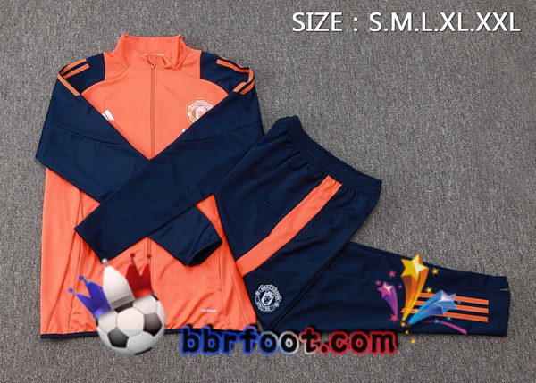 Survetement Foot - Veste Manchester United Orange 2024/2025